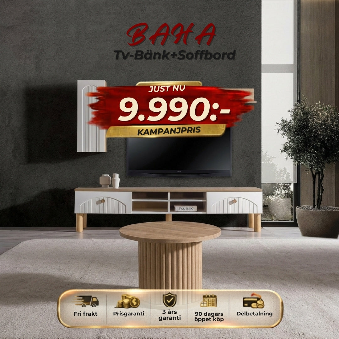 Baha Tv-Bänk+Soffbord