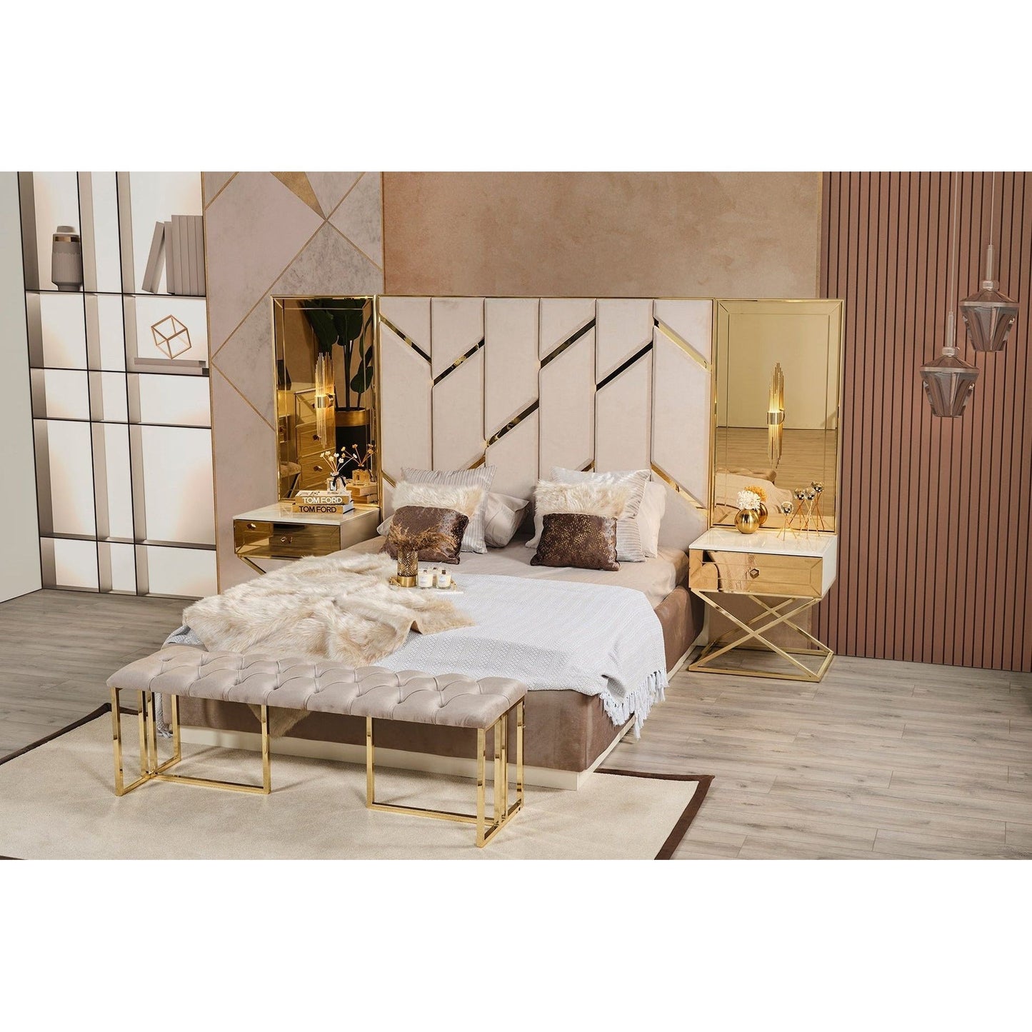 Gold Säng med Förvaring - LINE Furniture Group