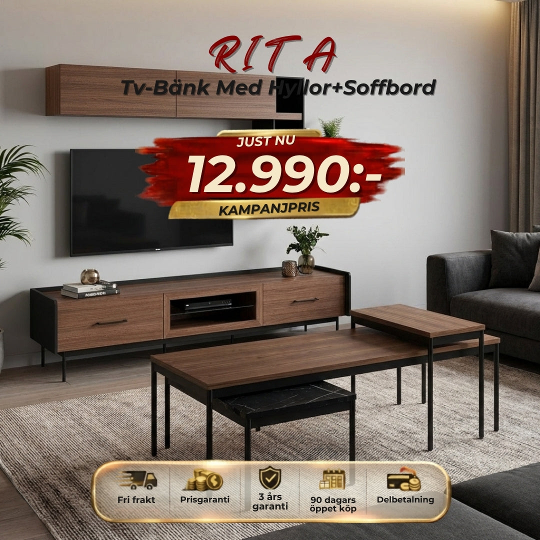 Rita Tv-Bänk+Soffbord