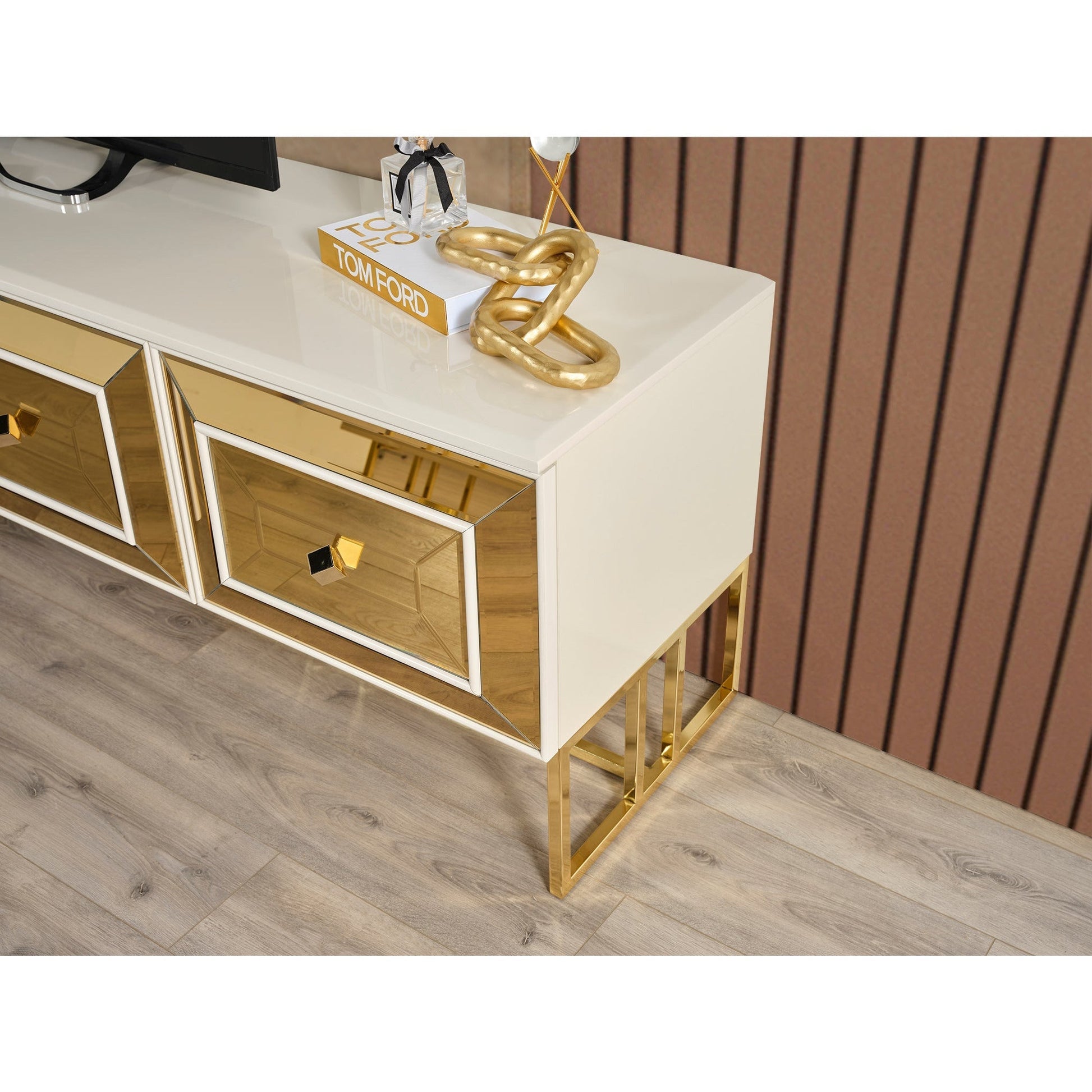 Gold TV-Bänk - LINE Furniture Group