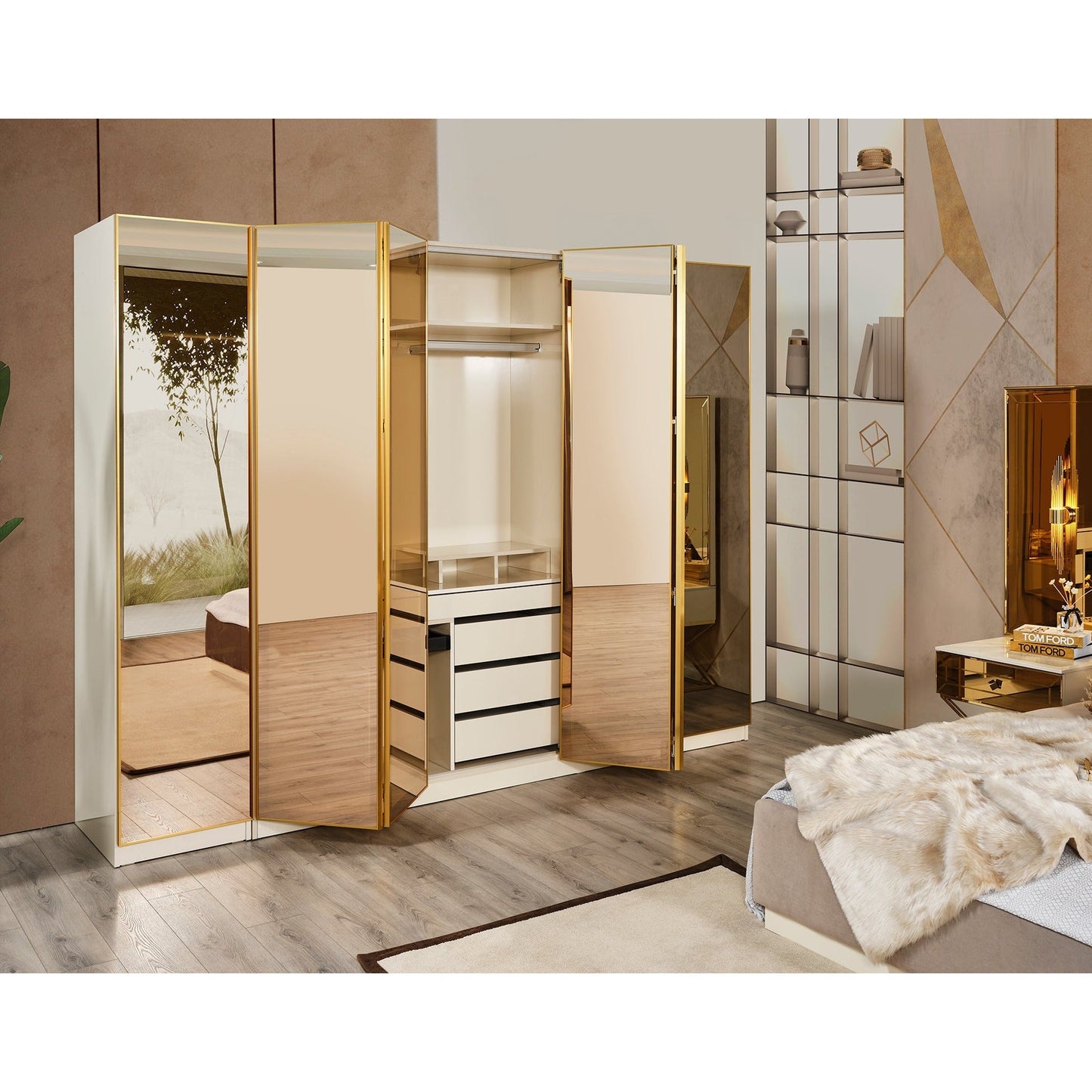 Gold Garderob - LINE Furniture Group