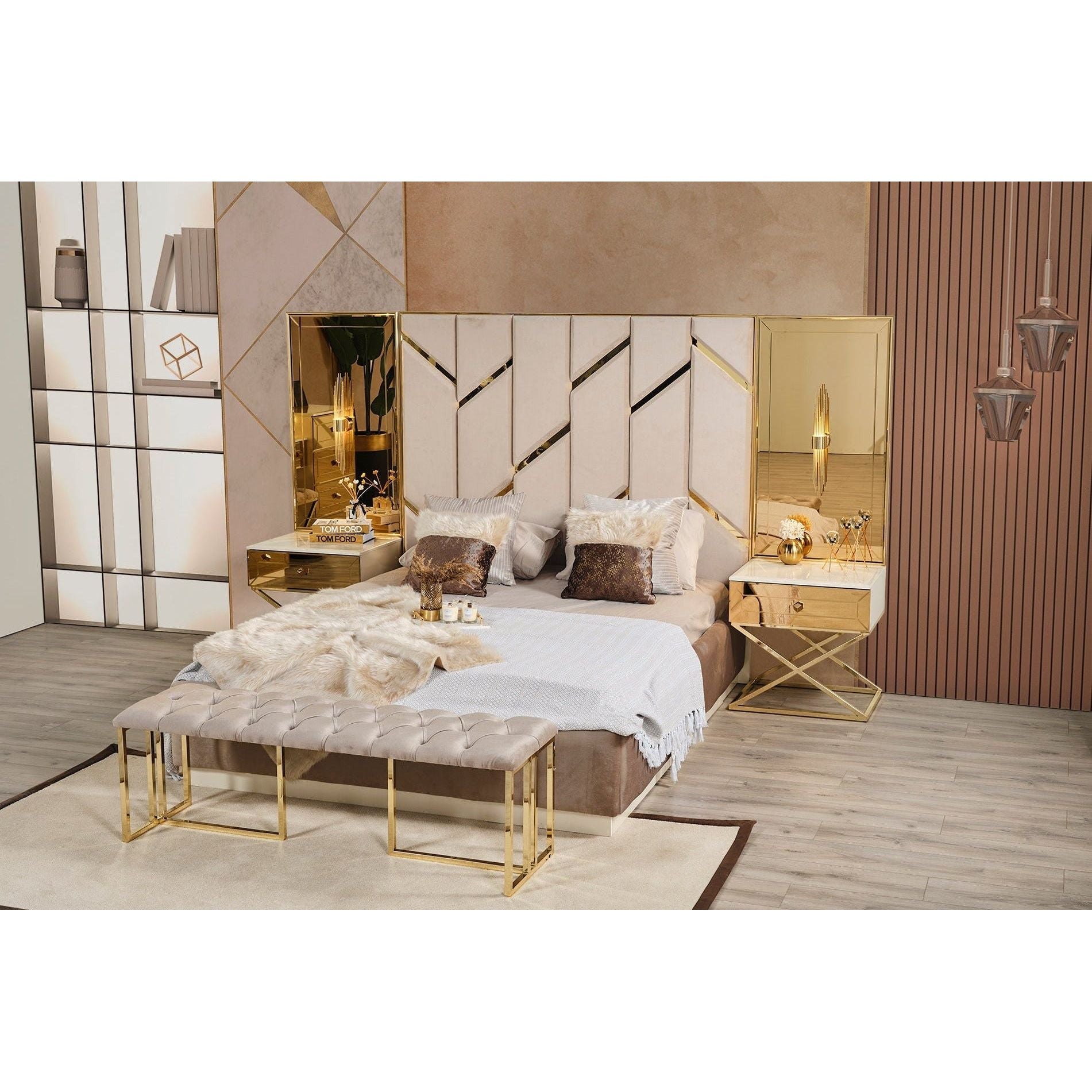 Gold Säng med Förvaring - LINE Furniture Group